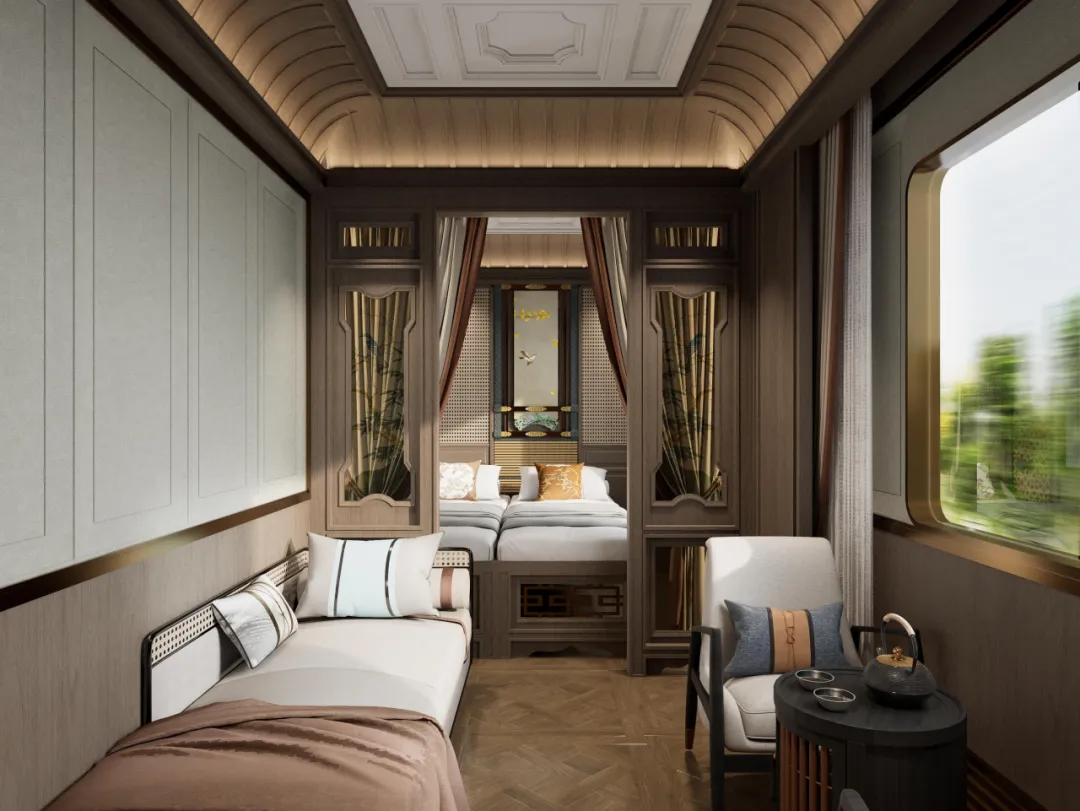 En-suite cabin aboard the White Cloud Express