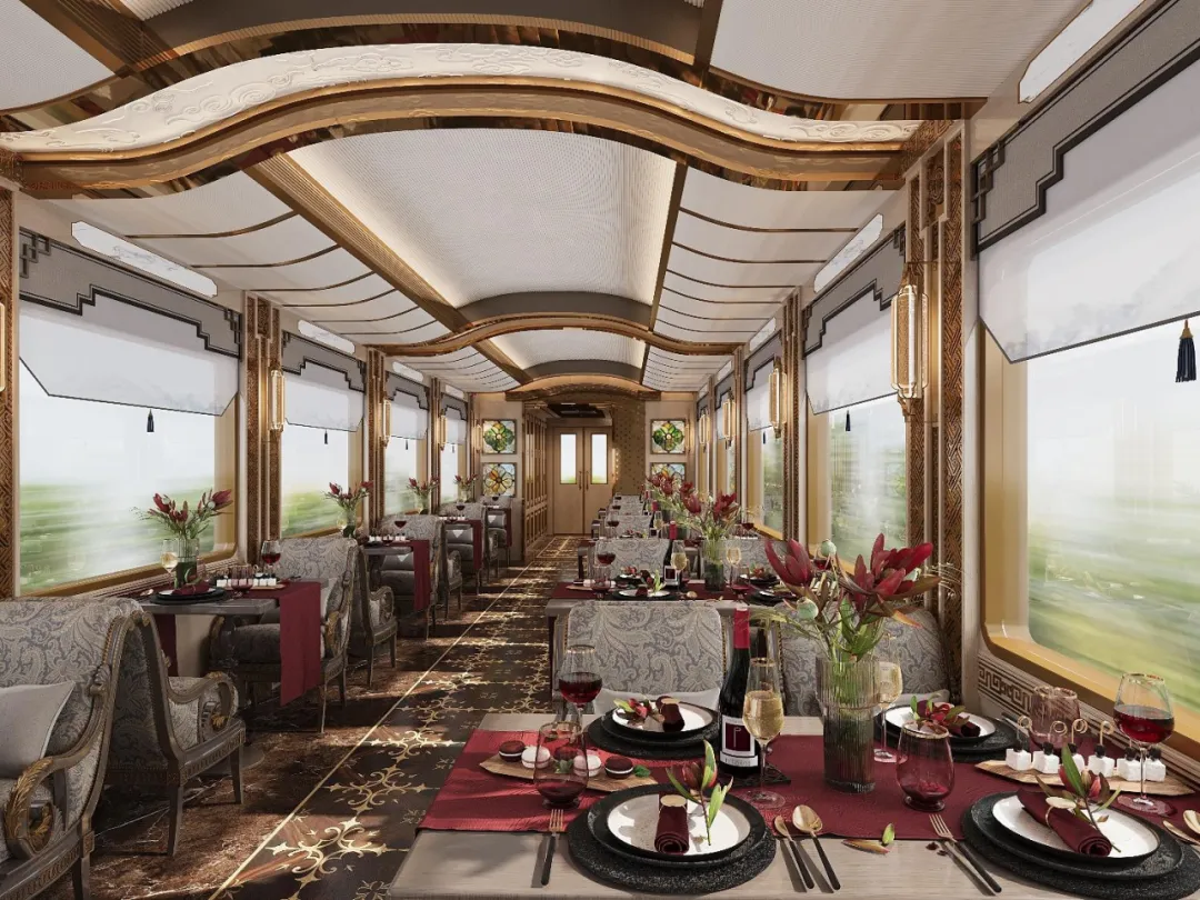 The Yunyan Qinghuan dining car of the White Cloud Express